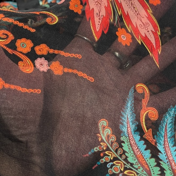 NEW I Jeans By Buffalo Floral Print Sheer Flowy Ballon 3/4” Sleeve Top. Size L - Picture 4 of 4